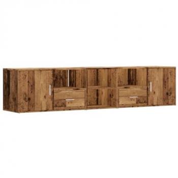 Mueble de esquina madera de ingeniería envejecida 200x40x45 cm