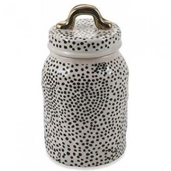 Villa d'Este Home Tivoli Masai Black - Tarro Mediano, Negro, Medidas: Ø 12 x h. 21,5 cm.