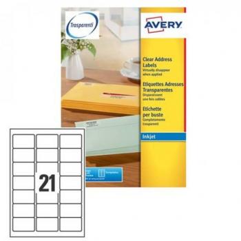 Etiqueta de impresora transparente Avery J8560-25