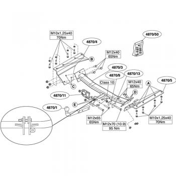 Enganche Fijo Brink 487000 con Cabeza de Bola Removible para Honda