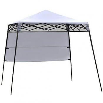 Outsunny Carpa Plegable 2,2x2,2x2m con Lateral Altura Ajustable Protección UV 50+ de Acero y Tela Oxford con Bolsa de Transporte Blanco