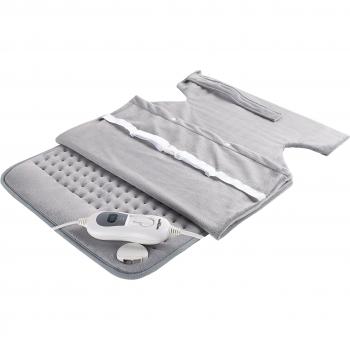 Bastilipo - Almohadilla Ergonómica Eléctrica para cervicales y espalda, con calor terapéutico, especialmente indicada para dolores de espalda y cervicales - 100W - Mod. AC-100 -Color Gris