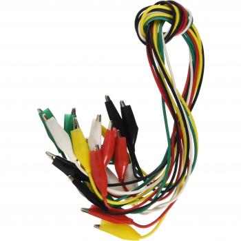 sourcing map 10 Uds cable de prueba de doble extremo cable de pinza de cocodrilo de 45cm