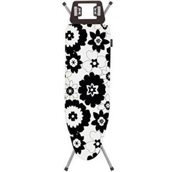Rolser K-UNO Flor - Tabla de planchar, color blanco y negro