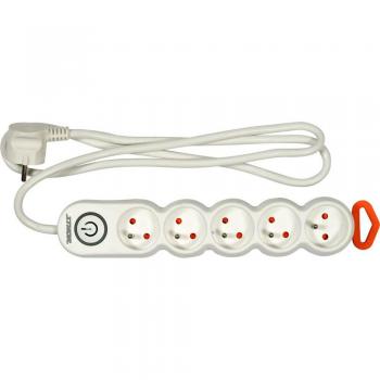 Regleta de enchufes múltiple 5 tomas 1.5m con protección y cable de alta calidad