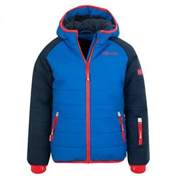 Trollkids Chaqueta Hafjell Pro - Chaqueta de esquí para niños, color azul marino/azul medio/rojo, talla 164 cm