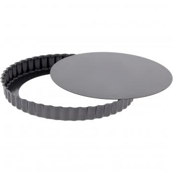 DE BUYER 4706.24 Molde para Tarta con acanaladuras, Rectas, Desmontable, 24 cm