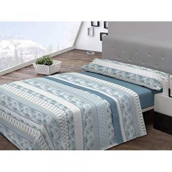 Pierre Cardin Juego sábanas coralina IZAL 105 cm. Azul, 100Percent_poliéster, Cama de 105