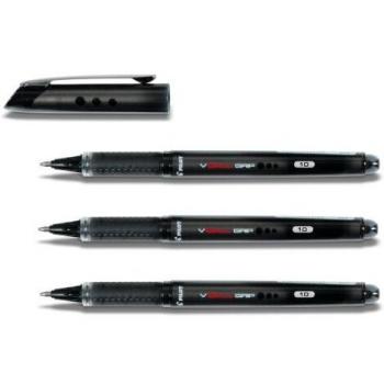 PILOT Stylo roller V-BALL GRIP 10 Pte métal 1 mm encre liquide Noire
