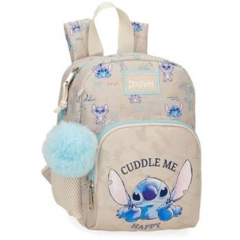 Mochila de guardería Stitch Cuddle Me Happy 24 cm, Beige, 19x24x10 cms, Poliéster