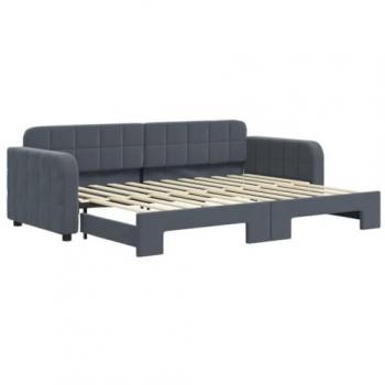 Sofá cama nido terciopelo gris oscuro 80x200 cm