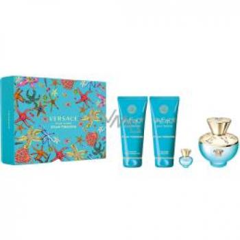 Versace Dylan Turquoise Women's Gift Set: Eau de Toilette 100ml, Miniature 5ml, Shower Gel 100ml, Body Lotion 100ml