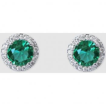 Pendientes Crystal Ball con peridoto, rodio y circonitas