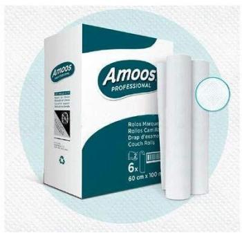 Papel para Camillas en Rollo Amoos Celulosa 590mmx60m 2 Capas 165gm2