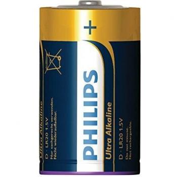 Philips Ultra Alkaline D Batteries 1.5V - 2 Pack