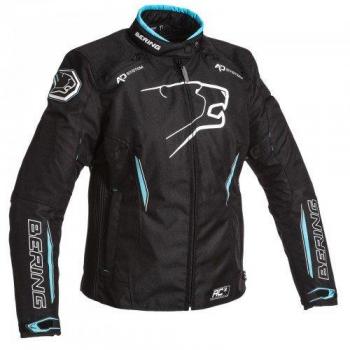 Bering Moto Chaquetas Lady eskadrille, Negro/Turquoise, tamaño 42 