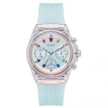 Guess Athena Blue Silicone Ladies Chronograph Watch - One Size