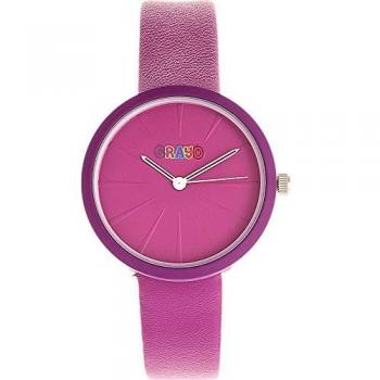 Crayo Blade Purple Leatherette Strap Quartz Unisex Watch - One Size