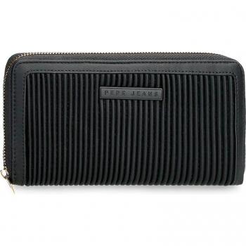 Cartera Pepe Jeans Aurora con cremallera negro
