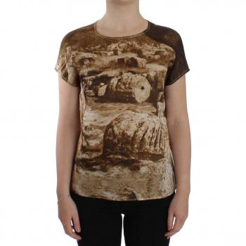 Dolce & Gabbana Brown Taormina Silk Blouse - IT40|S, Female, Multicolor, Size: XS