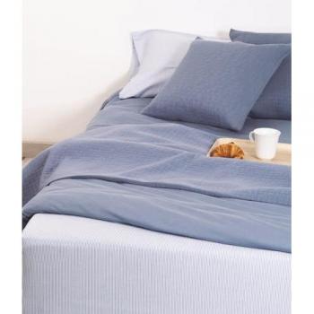 Sábana Oxford de punto 100% algodón azul con estampado de rayas, suave y antiarrugas para cama de 180 cm