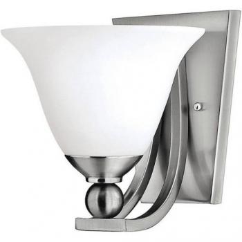 Aplique Bolla de pared, níquel cepillado y vidrio, 1 bombilla E27