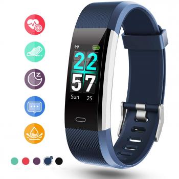 Glymnis Pulsera Actividad Inteligente Pulsera Deportiva IP68 con 14 Modos de Deporte Compatible con iOS y Android Azul