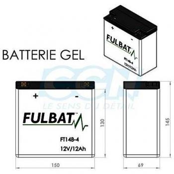 Batería Fulbat FT14B-4 SLA Gel 12V 12.6AH Sin Mantenimiento Lista para Usar