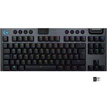 Logitech G915 TKL Teclado mecánico sin Teclado numérico con tecnología inalámbrica Lightspeed para Gaming, Opciones de interruptores de Perfil bajo, RGB LIGHTSYNC, Bluetooth, US INTL Layout - Negro