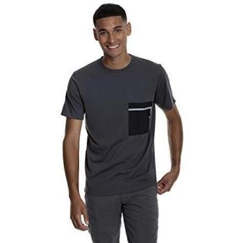 Berghaus Camiseta Drakestone Pocket para Hombre, Hombre, Camiseta, 4A000847CU3, Rayas Grises/Negro Azabache, S
