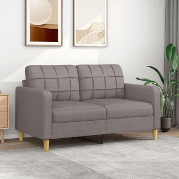Sofá de 2 plazas de tela gris taupé 140 cm Vidaxl Gris Topo Tortorora
