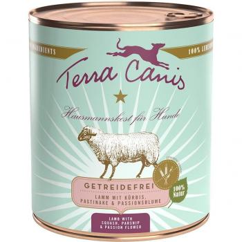 Terra Canis Menú sin cereales 6 x 800g - Cordero con calabaza, chirivía y pasiflora