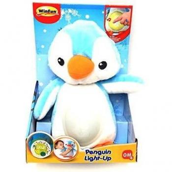 WinFun- Amigo Pingüino con Canción de Cuna y Luces, Color azul