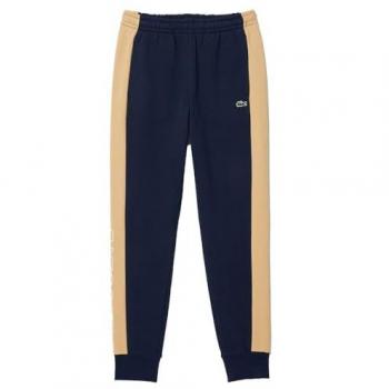 Lacoste - Pantalón de chándal jogger para hombre con diseño color block, largo, en color negro y beige, talla XS