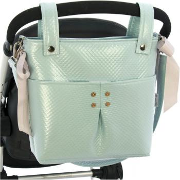 Bolso talega para silla de paseo Rosy Fuentes - Bolso práctico y funcional, diseño moderno, fabricado en materiales resistentes, fácil de colocar en la silla de paseo, múltiples compartimentos para organización, ligero y fácil de transportar