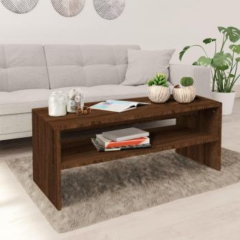 Mesa de centro de madera contrachapada 100x40x40 cm en color Blanco, Negro y Roble Sonoma - Mesita de Salón o Comedor o Auxiliar Mesa de Café Meuble Salón