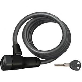 Abus 200151-4508K/150/8_BK_SCMU Cable Espiral Negro + Soporte SCMU Negro