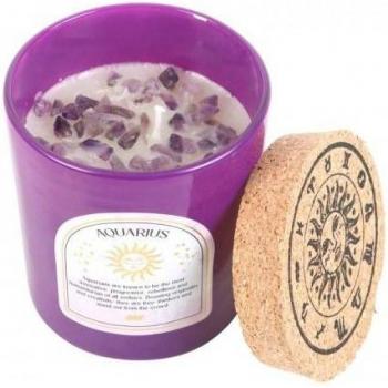 Vela perfumada Aquarius de bergamota y mandarina en color amatista, tamaño único