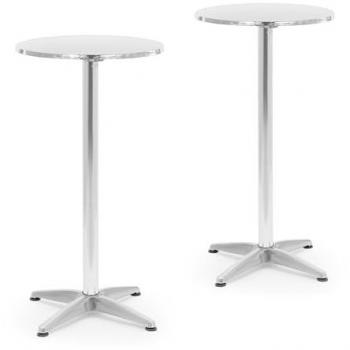 Mesa de bar alta ECO - set de 2 - Ø 60 cm - plegable y regulable en altura - Royal Catering