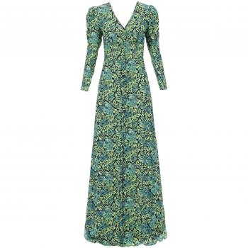 Saloni Margot Maxi Silk Dress - Women's Green 2XS