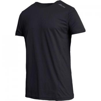 Camiseta de fitness Joluvi Runplex hombre negro, transpirable, ligera, diseño ajustado, tecnología de secado rápido, ideal para running y actividades deportivas