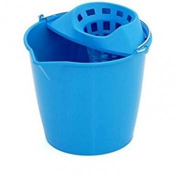 Plastiken 6213L CELESTE - Cubo fregona redondo 13 l. asa metalica