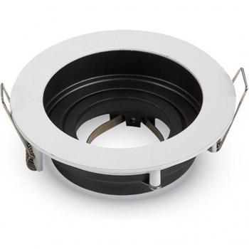 Portafaretto Empotrable Redondo Blanco Orientable 15° para Bombillas GU10