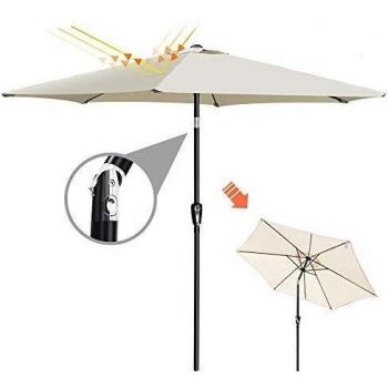 Arcoiris sombrilla Jardin Exterior Grande Sombrilla Plegable de 300 cm, Sombrilla Jardín, Sombrilla con Manivela, Protección Solar, Parasol para Exterior, Jardín, Balcón y Terraza