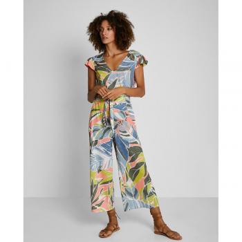 Pantalones culotte de mujer con estampado grande multicolor