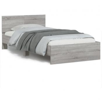 Cama solar con cabecero y luces LED Sonoma gris 100x200 cm