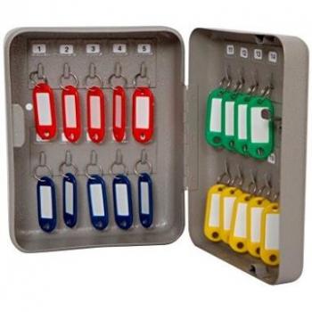Caja de Llaves Metálica con Cerradura para 20 Llaves - Dimensiones 20x16x7 cm