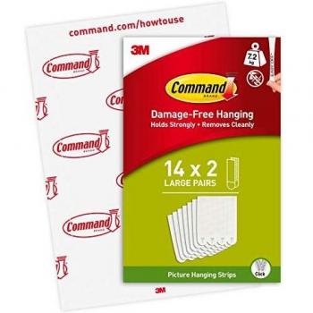 Command PH206-14EU - Tiras para colgar cuadros blancas grandes
