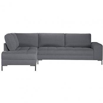 Guy Laroche Home - Sofá esquinero izquierdo fijo Harmony Big, color gris claro – Tacto terciopelo