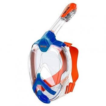 SEAC - Máscara Sumergible Integral para Buceo con visión Completa de 180° Juventus, Unisex, Azul/Naranja, S/M